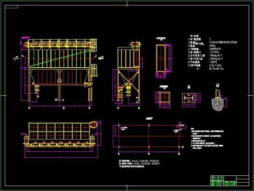 气箱脉冲袋式除尘器CAD图纸